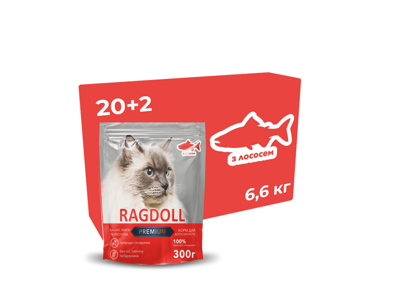 Корм для котів Ragdoll Premium з лососем 6,6 кг Л6600 фото