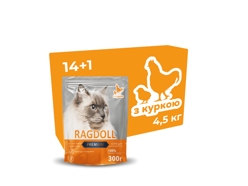 Корм для котів Ragdoll Premium з куркою 4,5 кг К4500 фото