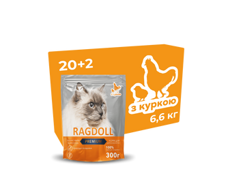Корм для котів Ragdoll Premium з куркою 6,6 кг К6600 фото