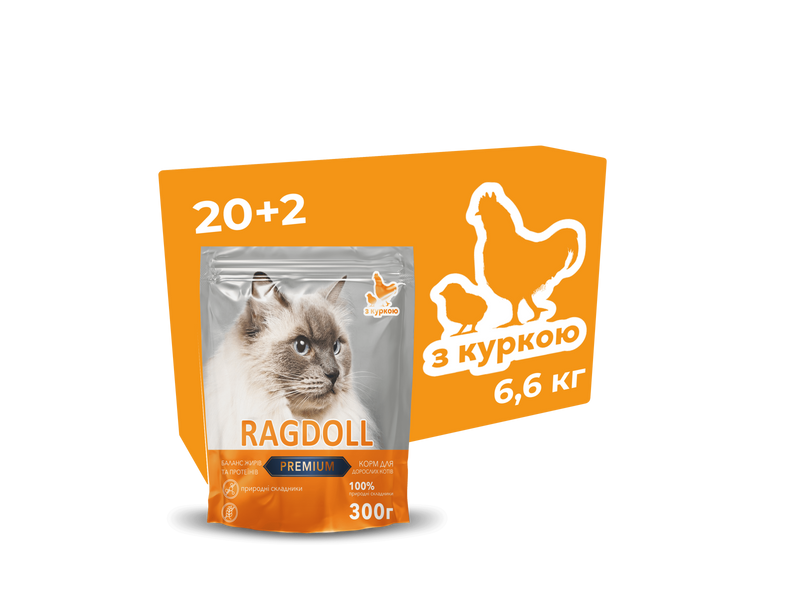 Корм для котів Ragdoll Premium з куркою 6,6 кг К6600 фото